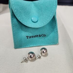 Tiffany & Co. Silver Earrings with Turquoise Pouch